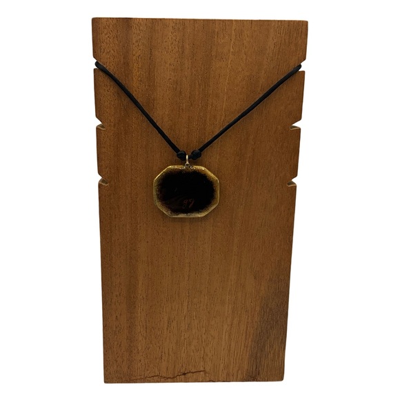 Vintage Large Butterfly Cord Pendant Necklace - Handmade - Picture 4 of 5